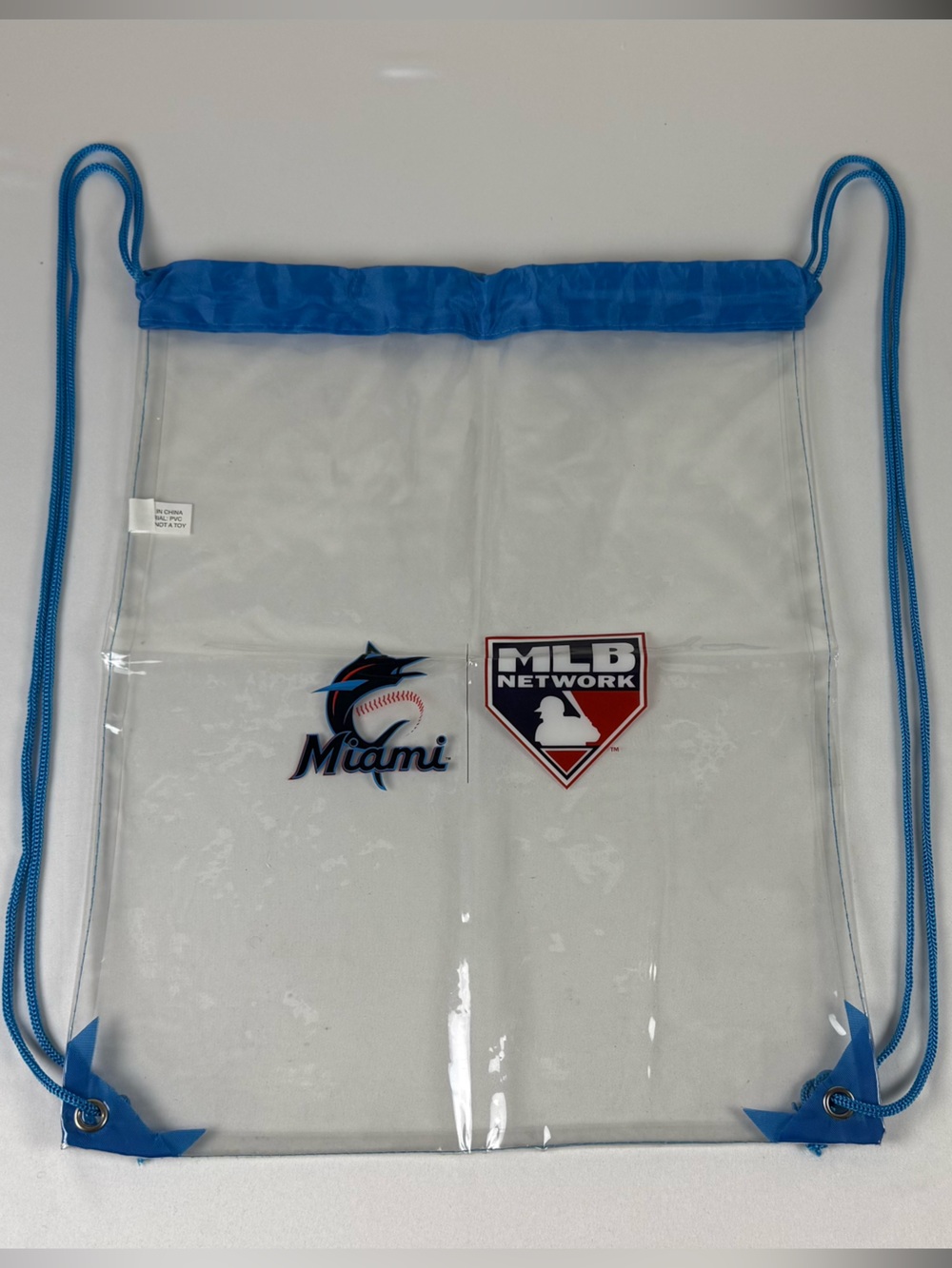 Miami Marlins MLB Network Clear Stadium-Approved Drawstring Backpack